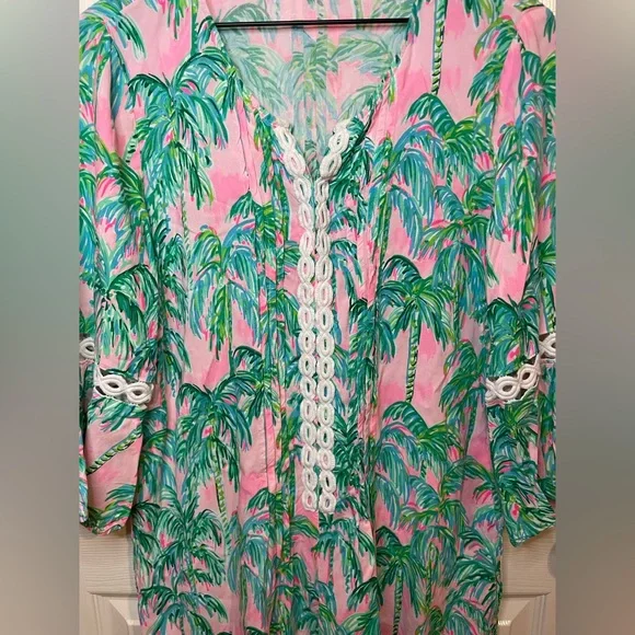 Lilly Pulitzer Hollie Tunic Dress in Pink Blossom Suite Views Size Large - Picture 5 of 10